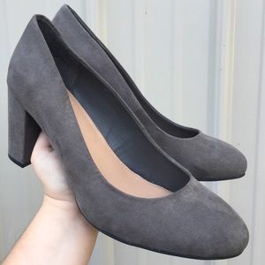 Torrid Gray Suede Heels Size 9.5